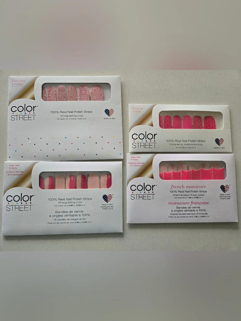 Color Street 4- Breat Cancer Awareness Nail Strips Sets